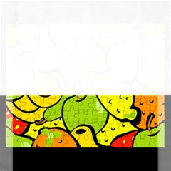 Digitally Created Funky Fruit Wallpaper Rectangular Jigsaw Puzzl by Nexatart