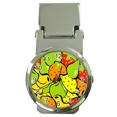 Digitally Created Funky Fruit Wallpaper Money Clip Watches by Nexatart