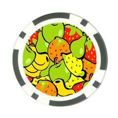 Digitally Created Funky Fruit Wallpaper Poker Chip Card Guard by Nexatart