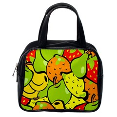 Digitally Created Funky Fruit Wallpaper Classic Handbags (one Side) by Nexatart