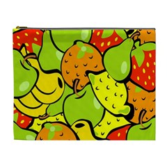 Digitally Created Funky Fruit Wallpaper Cosmetic Bag (xl) by Nexatart