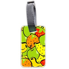 Digitally Created Funky Fruit Wallpaper Luggage Tags (two Sides) by Nexatart