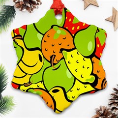 Digitally Created Funky Fruit Wallpaper Ornament (snowflake) by Nexatart