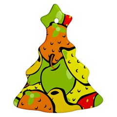 Digitally Created Funky Fruit Wallpaper Ornament (christmas Tree)  by Nexatart