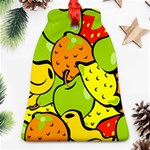 Digitally Created Funky Fruit Wallpaper Bell Ornament (Two Sides) Front