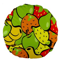 Digitally Created Funky Fruit Wallpaper Large 18  Premium Round Cushions by Nexatart