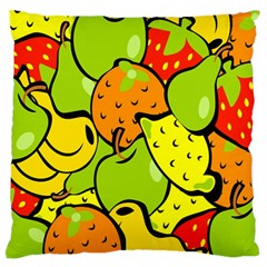 Digitally Created Funky Fruit Wallpaper Large Flano Cushion Case (one Side) by Nexatart