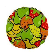 Digitally Created Funky Fruit Wallpaper Standard 15  Premium Flano Round Cushions by Nexatart