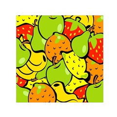 Digitally Created Funky Fruit Wallpaper Small Satin Scarf (square) by Nexatart