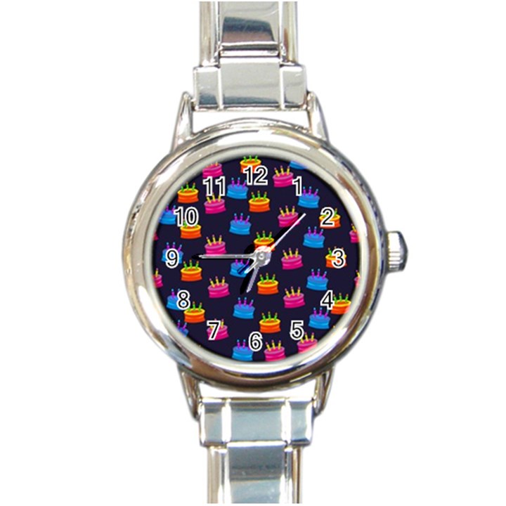 A Tilable Birthday Cake Party Background Round Italian Charm Watch