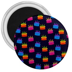 A Tilable Birthday Cake Party Background 3  Magnets by Nexatart