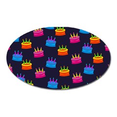 A Tilable Birthday Cake Party Background Oval Magnet by Nexatart