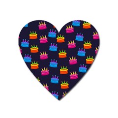 A Tilable Birthday Cake Party Background Heart Magnet by Nexatart