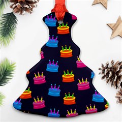 A Tilable Birthday Cake Party Background Christmas Tree Ornament (two Sides) by Nexatart