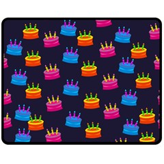 A Tilable Birthday Cake Party Background Double Sided Fleece Blanket (medium)  by Nexatart