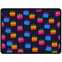 A Tilable Birthday Cake Party Background Double Sided Fleece Blanket (large)  by Nexatart