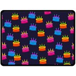 A Tilable Birthday Cake Party Background Double Sided Fleece Blanket (Large)  80 x60  Blanket Front