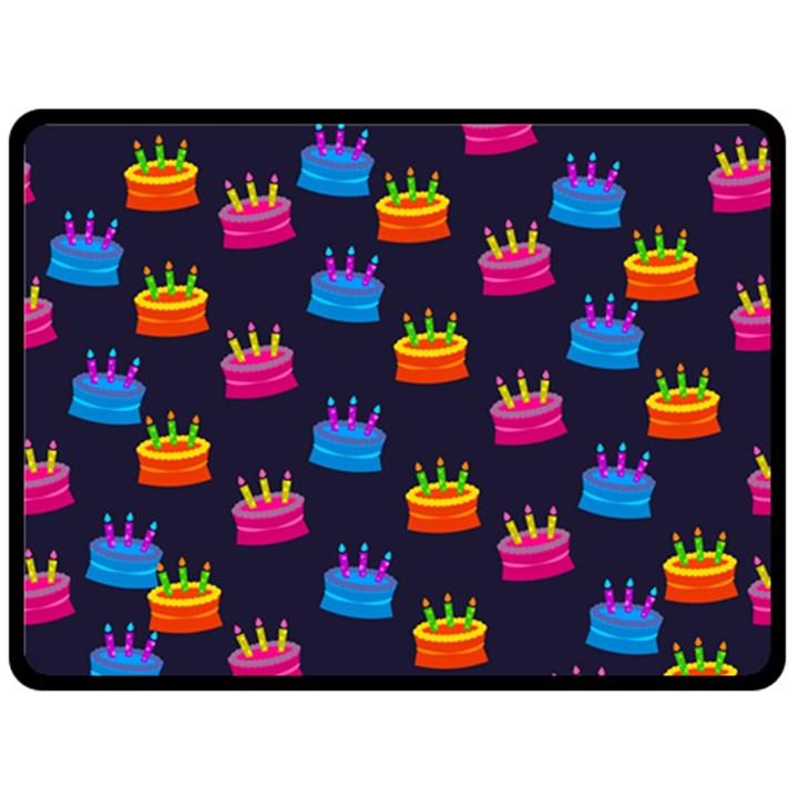 A Tilable Birthday Cake Party Background Double Sided Fleece Blanket (Large) 