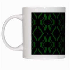 Green Black Pattern Abstract White Mugs by Nexatart