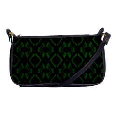 Green Black Pattern Abstract Shoulder Clutch Bags by Nexatart