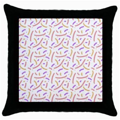 Confetti Background Pink Purple Yellow On White Background Throw Pillow Case (black) by Nexatart