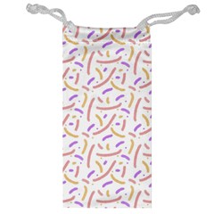 Confetti Background Pink Purple Yellow On White Background Jewelry Bag by Nexatart