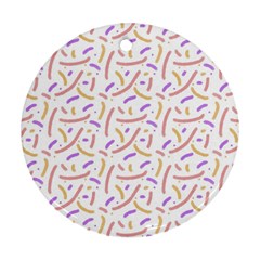 Confetti Background Pink Purple Yellow On White Background Round Ornament (two Sides) by Nexatart