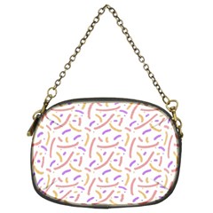 Confetti Background Pink Purple Yellow On White Background Chain Purses (two Sides)  by Nexatart