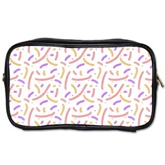 Confetti Background Pink Purple Yellow On White Background Toiletries Bags 2-side by Nexatart