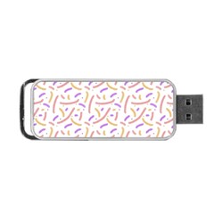 Confetti Background Pink Purple Yellow On White Background Portable Usb Flash (two Sides) by Nexatart