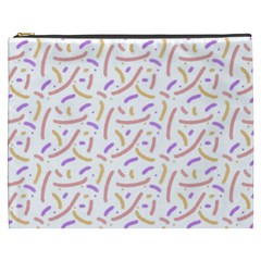 Confetti Background Pink Purple Yellow On White Background Cosmetic Bag (xxxl)  by Nexatart