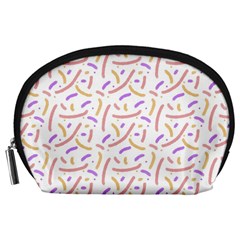 Confetti Background Pink Purple Yellow On White Background Accessory Pouches (large)  by Nexatart