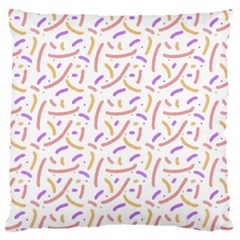 Confetti Background Pink Purple Yellow On White Background Large Flano Cushion Case (two Sides)