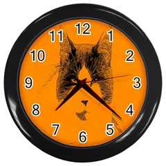 Cat Graphic Art Wall Clocks (black) by Nexatart