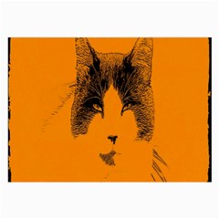 Cat Graphic Art Large Glasses Cloth (2-side) by Nexatart