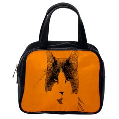 Cat Graphic Art Classic Handbags (one Side) by Nexatart