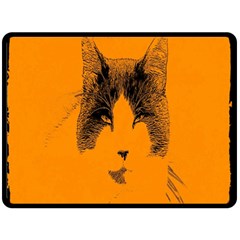 Cat Graphic Art Fleece Blanket (large)  by Nexatart