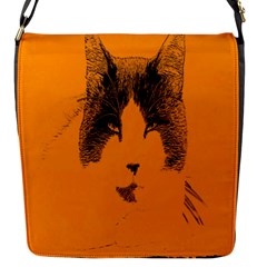 Cat Graphic Art Flap Messenger Bag (s) by Nexatart