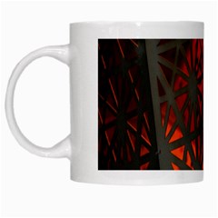 Abstract Lighted Wallpaper Of A Metal Starburst Grid With Orange Back Lighting White Mugs by Nexatart