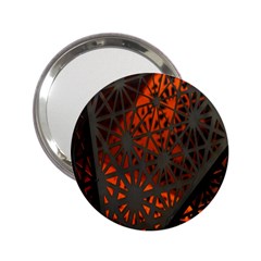 Abstract Lighted Wallpaper Of A Metal Starburst Grid With Orange Back Lighting 2 25  Handbag Mirrors by Nexatart