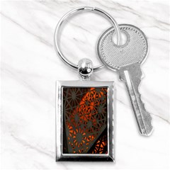 Abstract Lighted Wallpaper Of A Metal Starburst Grid With Orange Back Lighting Key Chains (rectangle)  by Nexatart