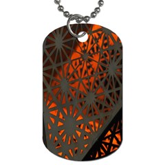 Abstract Lighted Wallpaper Of A Metal Starburst Grid With Orange Back Lighting Dog Tag (one Side) by Nexatart