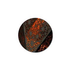 Abstract Lighted Wallpaper Of A Metal Starburst Grid With Orange Back Lighting Golf Ball Marker (4 Pack) by Nexatart