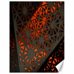 Abstract Lighted Wallpaper Of A Metal Starburst Grid With Orange Back Lighting Canvas 12  X 16   by Nexatart