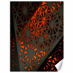 Abstract Lighted Wallpaper Of A Metal Starburst Grid With Orange Back Lighting Canvas 36  X 48   by Nexatart