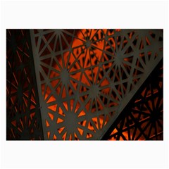 Abstract Lighted Wallpaper Of A Metal Starburst Grid With Orange Back Lighting Large Glasses Cloth by Nexatart