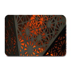 Abstract Lighted Wallpaper Of A Metal Starburst Grid With Orange Back Lighting Plate Mats by Nexatart