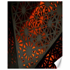 Abstract Lighted Wallpaper Of A Metal Starburst Grid With Orange Back Lighting Canvas 11  X 14   by Nexatart