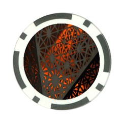 Abstract Lighted Wallpaper Of A Metal Starburst Grid With Orange Back Lighting Poker Chip Card Guard by Nexatart