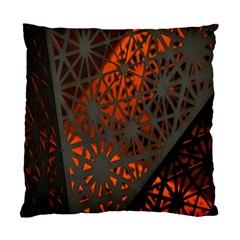 Abstract Lighted Wallpaper Of A Metal Starburst Grid With Orange Back Lighting Standard Cushion Case (one Side) by Nexatart